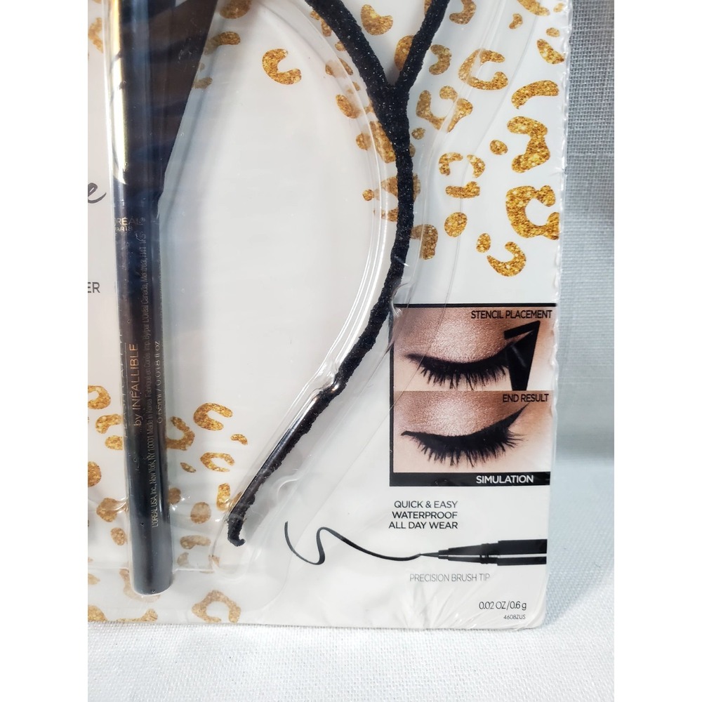 L'Oréal Flash Cat Eye Infallible Limited Edition Rare Cat Ears Stencil Set-Black - Picture 2 of 6